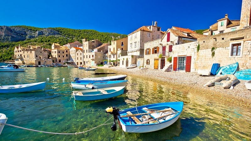 Komiža from highest peak Hum (587 m)